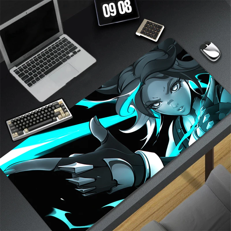 Pattern Game Mousepad Pad Rubber V-valorant Neon Mouse Mat Desk Gaming Non Slip Table Mat PC Gamer Cabinet Mousepad Keyboard Pad