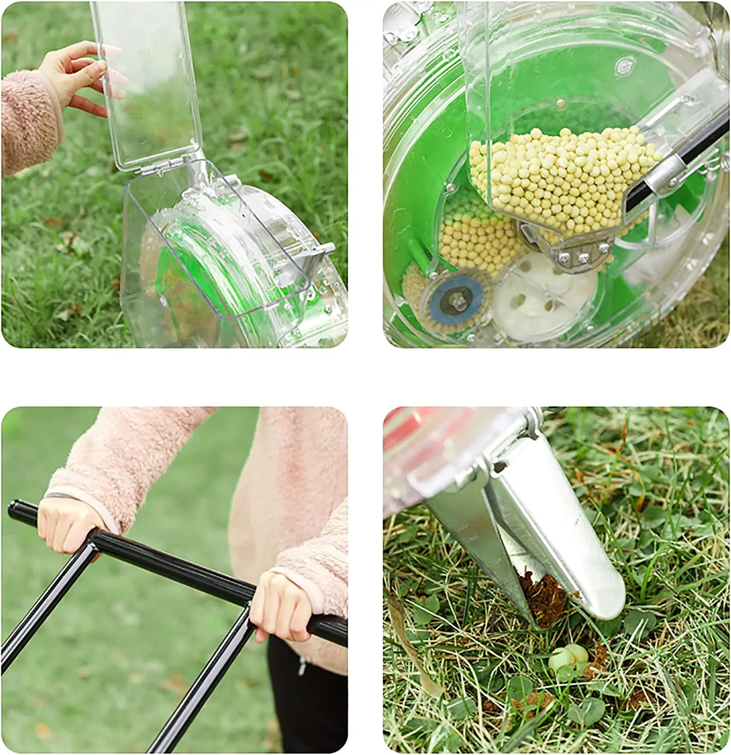Small Agricultural Seeder Corn Planter Hand Push Seed Planter with Fertilizer Application