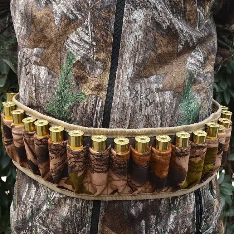 Fyzlcion Shells Belt  Tactical 25 Rounds 12/20 Gauge Ammo Holder Pouch Belt Shot Gun Shell Bandolier Waist Bullet Cartridges