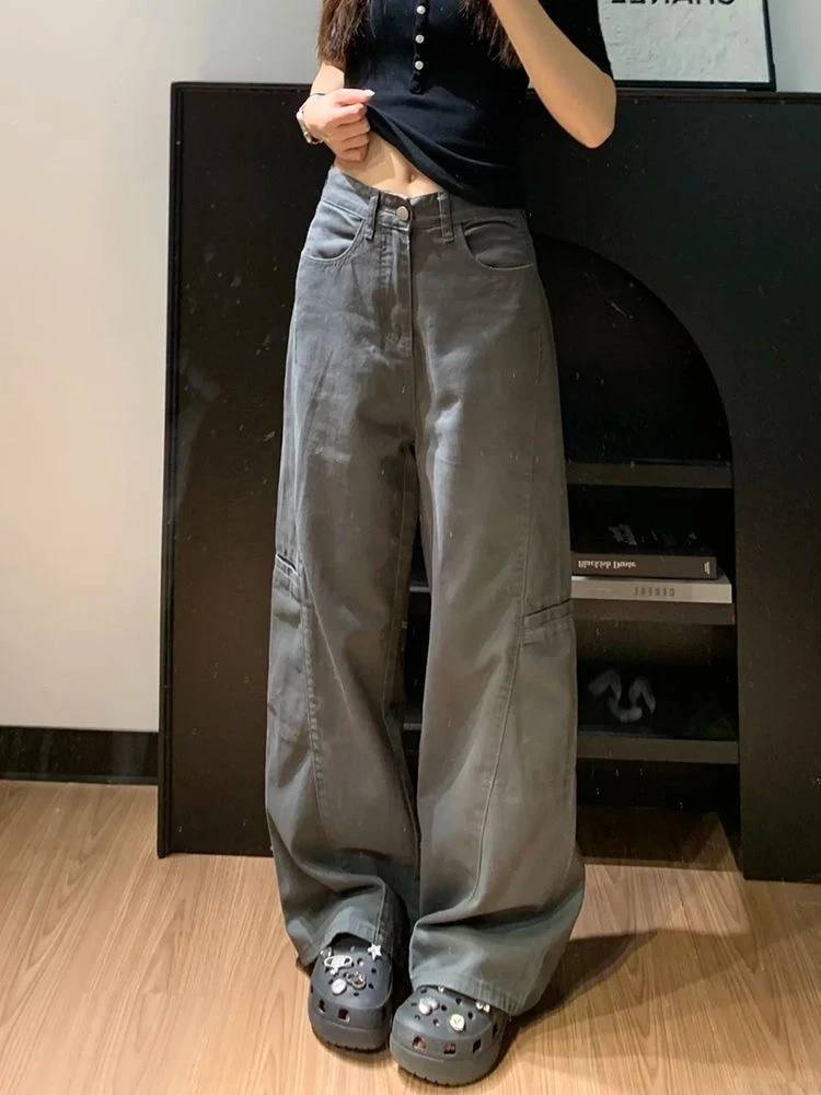 

Брюки-карго, женские бегуны, осенние хлопковые расклешенные брюки для мам, минималистичный высококачественный комфортный повседневный лаконичный простой подходящий пряный