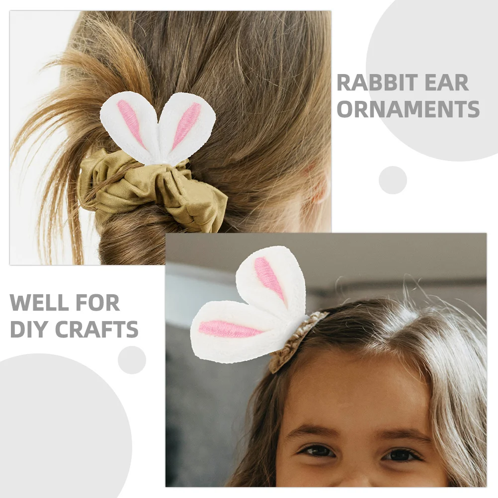 

40Pcs Bunny Ear Fabric DIY Hair Accessories Rabbit Ear Clips Lightweight Embellishments for Hairpins Creative Hair Clip Making