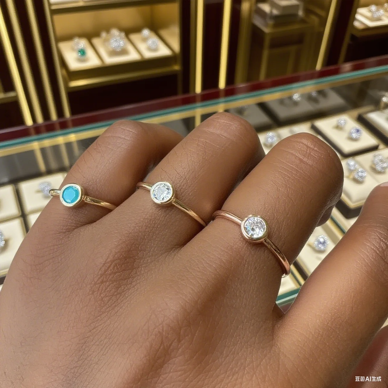 925 فضة كامل الحجم 5 6 7 8 9 خاتم تشيكوسلوفاكيا واحد الحد الأدنى حساسة الذهب اللون مجوهرات الفيروز خاتم زركونيا للنساء