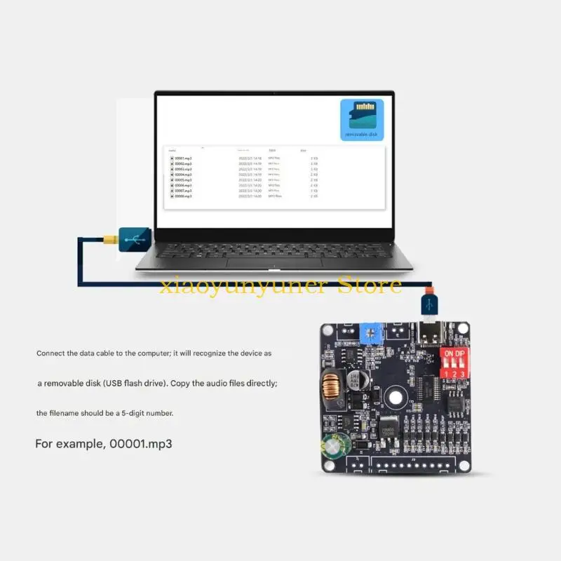 

P9JB USB Programmable Voice Module 9 Channel Triggers 12-85V Wide 20W Builts In Amplifier MP3 WAV Decoders Development Board