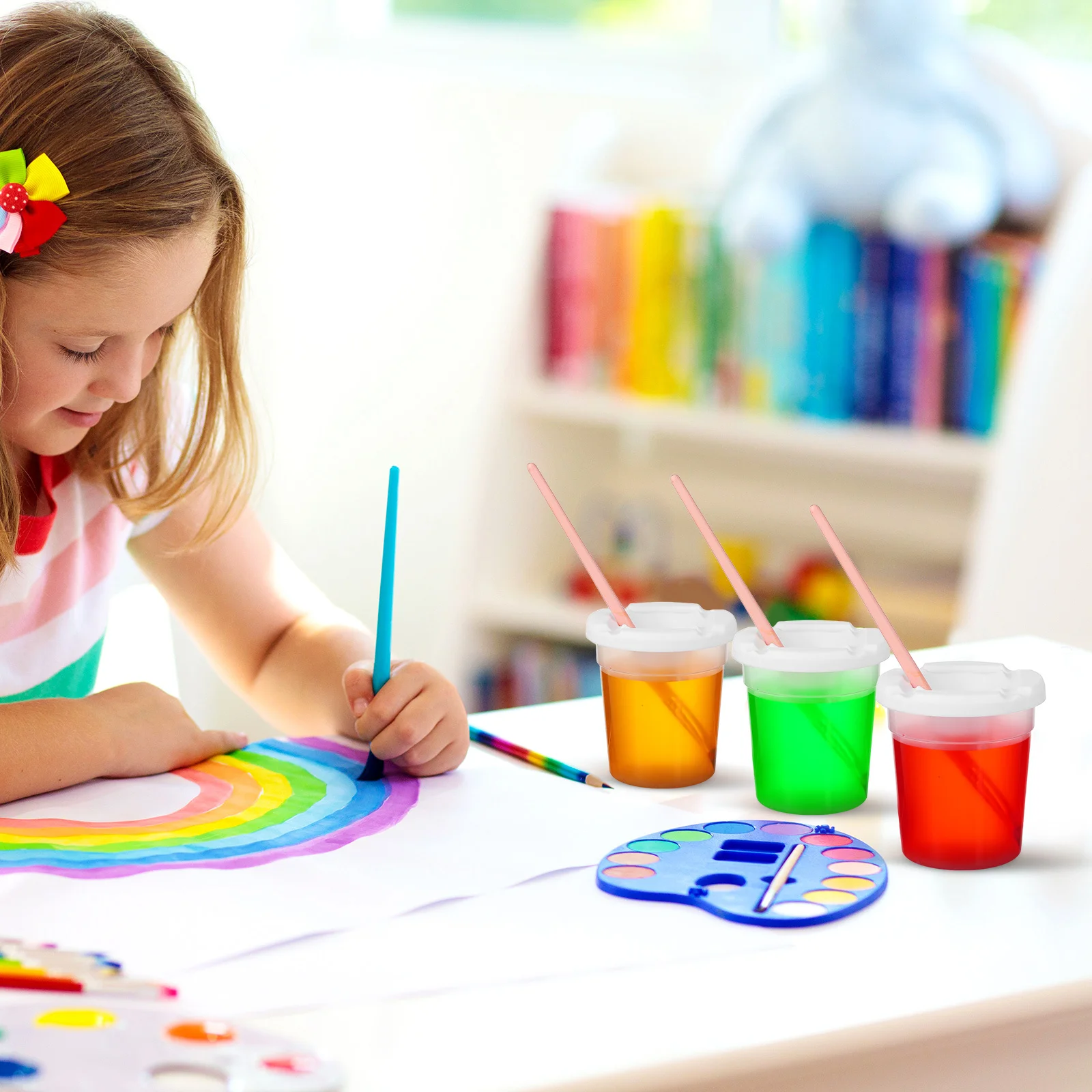 

12Pcs Spill Proof Paint Cups with Lids for Kids Acrylic Watercolor Painting Art Supplies Small Portable Paint Containers