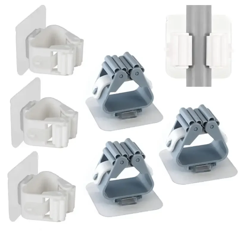 4-8 Stück Wasserdichter Wandmontierter Mopphalter, Hängender Besenclip-Organizer, Rohr-Mopphänger für Badezimmer und Küche – Detail 3