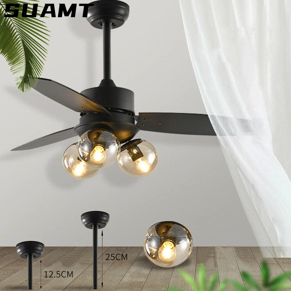 42inch American Retro Ceiling Fan Lamp Variable Frequency Mute Remote Control Electric Fan for Dining Room Bedroom Lighting