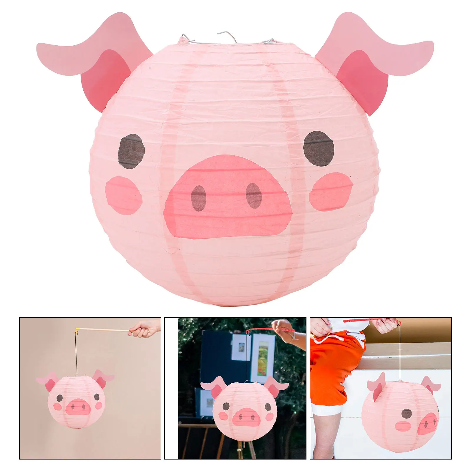 

Cartoon Animal Paper Lantern Cute Pig DIY Kindergarten Party Decoration Colorful Festival Hanging Decor Paper Lantern