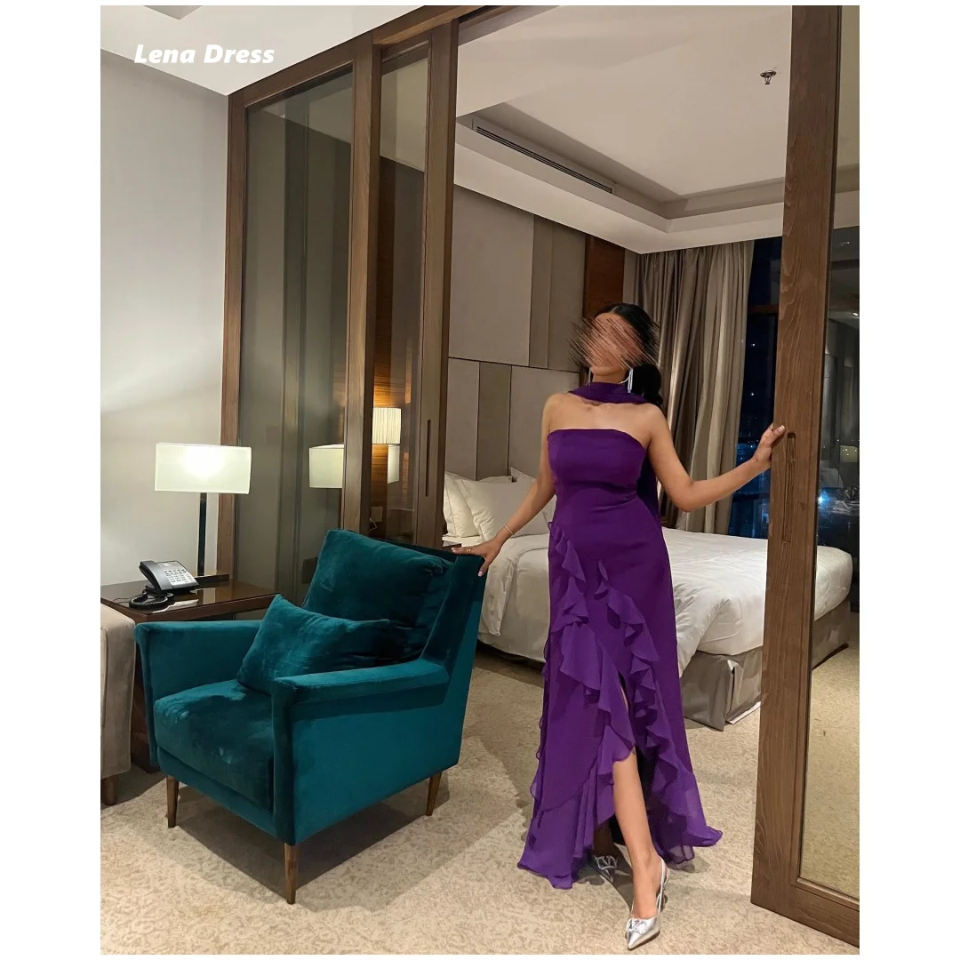 

Lena Chiffon Prom Dresses 2025 Luxury Elegant Evening Dresses for Special Occasions Purple Ball Gown Luxury Dress Customized