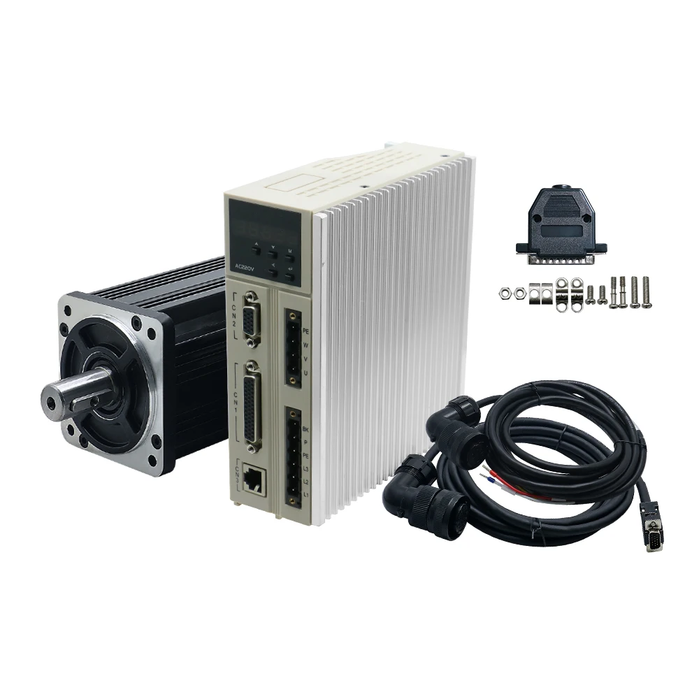 HLTNC XP300 20A 30A 1 kW 80ST 1.2 kW 110ST 2.6 KW 130ST 4NM 2500 3000RPM servo motor drive set  for cnc