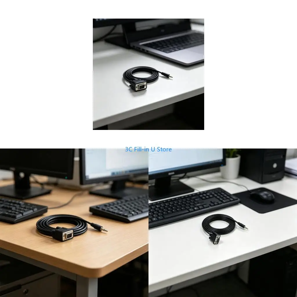 G8TA Strong Compatibility DB9 to 3.5Mm Serials Cable Plugs and Play Convenient and Quick to Connecting Device 180Cm