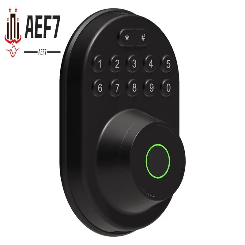 

AEF7-Tuya BLE Замок с засовом отпечатков пальцев Умный цифровой замок Приложение Автоматическая задержка замка с паролем/ключом/приложением Дистанционная разблокировка
