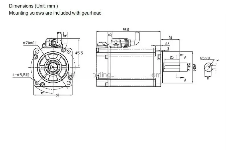 Industrial Brushless Servo Motor 0.2kW 0.4kW 0.5kW DC Motor 48V 12V 24V High Efficiency Low Noise Brushless DC Motor for
