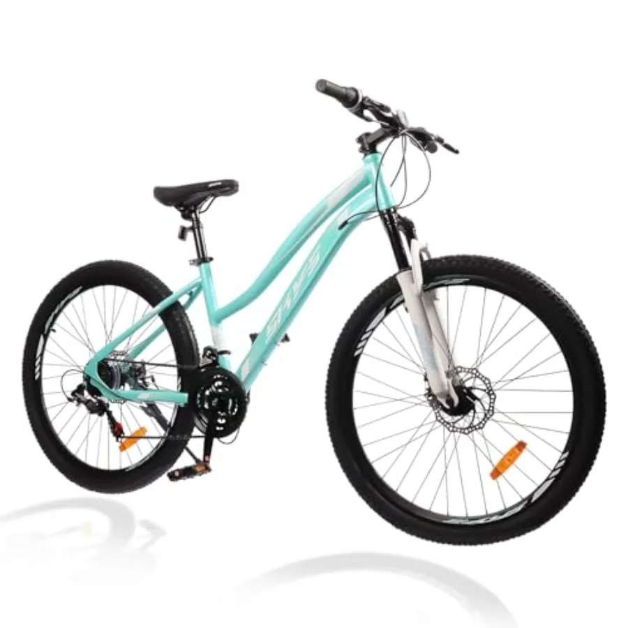 

Low-Step Mountain Bike for Men and Women with 26 Wheels 21-Speed Twist Shifting Gear System Reliable Disc Brakes Adjustable Sus