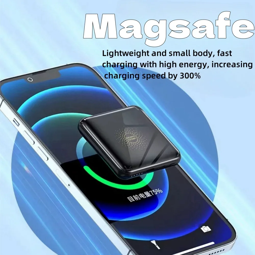 Magnetic fast charging 20000mAh wireless fast charging, ultra-thin, portable, intelligent universal flash charging, compact and