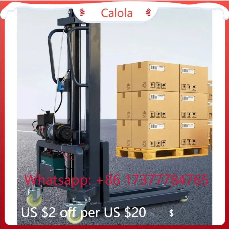Small Electric Forklift Portable Warehouse Lifting Stacker for Loading Unloading