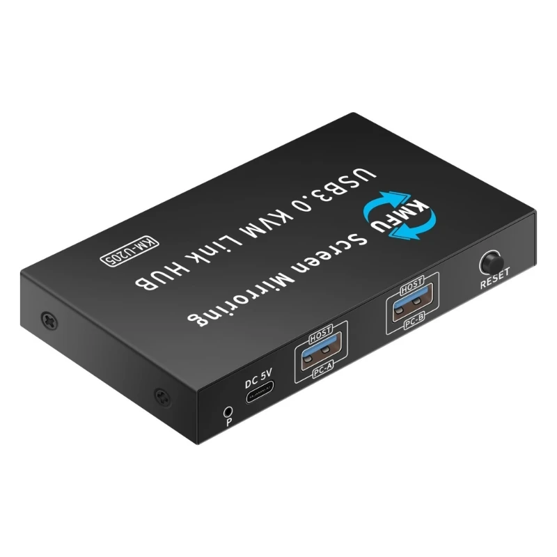 Metal Case USB3.0 KVM Switching Keyboards Mouse Sharing Hubs For Two Computers