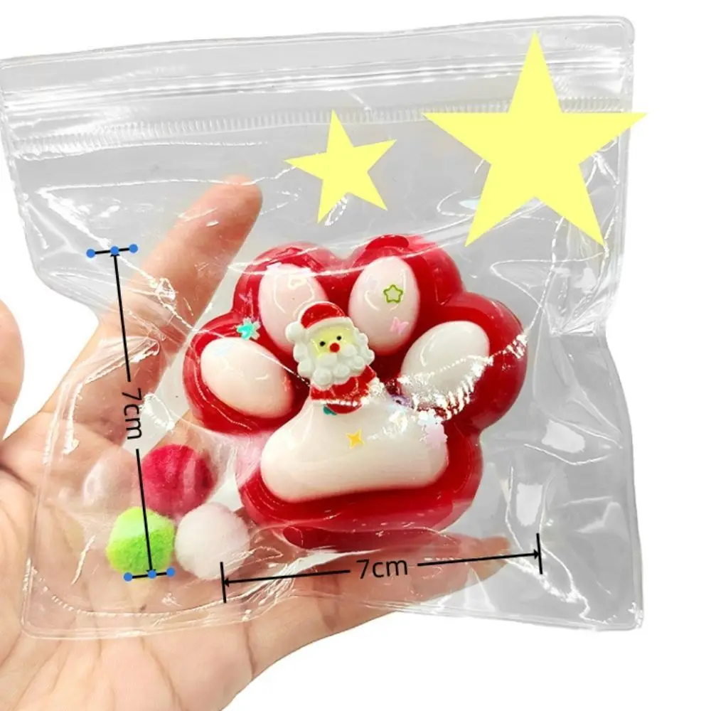 Babbo Natale Cervo Spremere Zampa di gatto Giocattoli Silicone Rimbalzo lento Artiglio di gatto Squishy Agitarsi Giocattolo Pizzico Giocattolo di decompressione Regalo di Natale