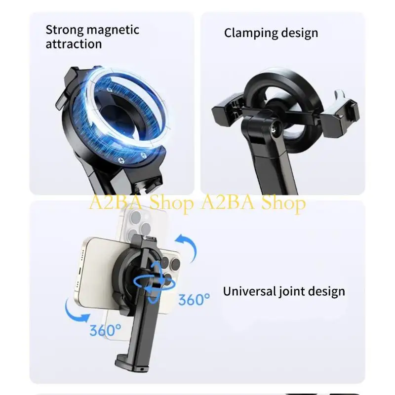A2BA Travel Friendly Cellphone Mount Stand For Stable Viewing In Office Or Outdoor 360 Degree Rotating Holder