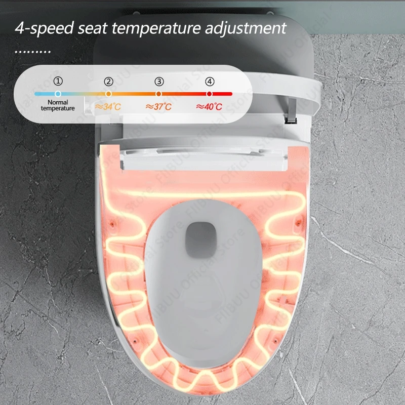 One Piece Smart Toilet Bidet Built-in Water Tank Elongated Toilet Warm Water Heated Seat Remote Control Night Light Auto Flush