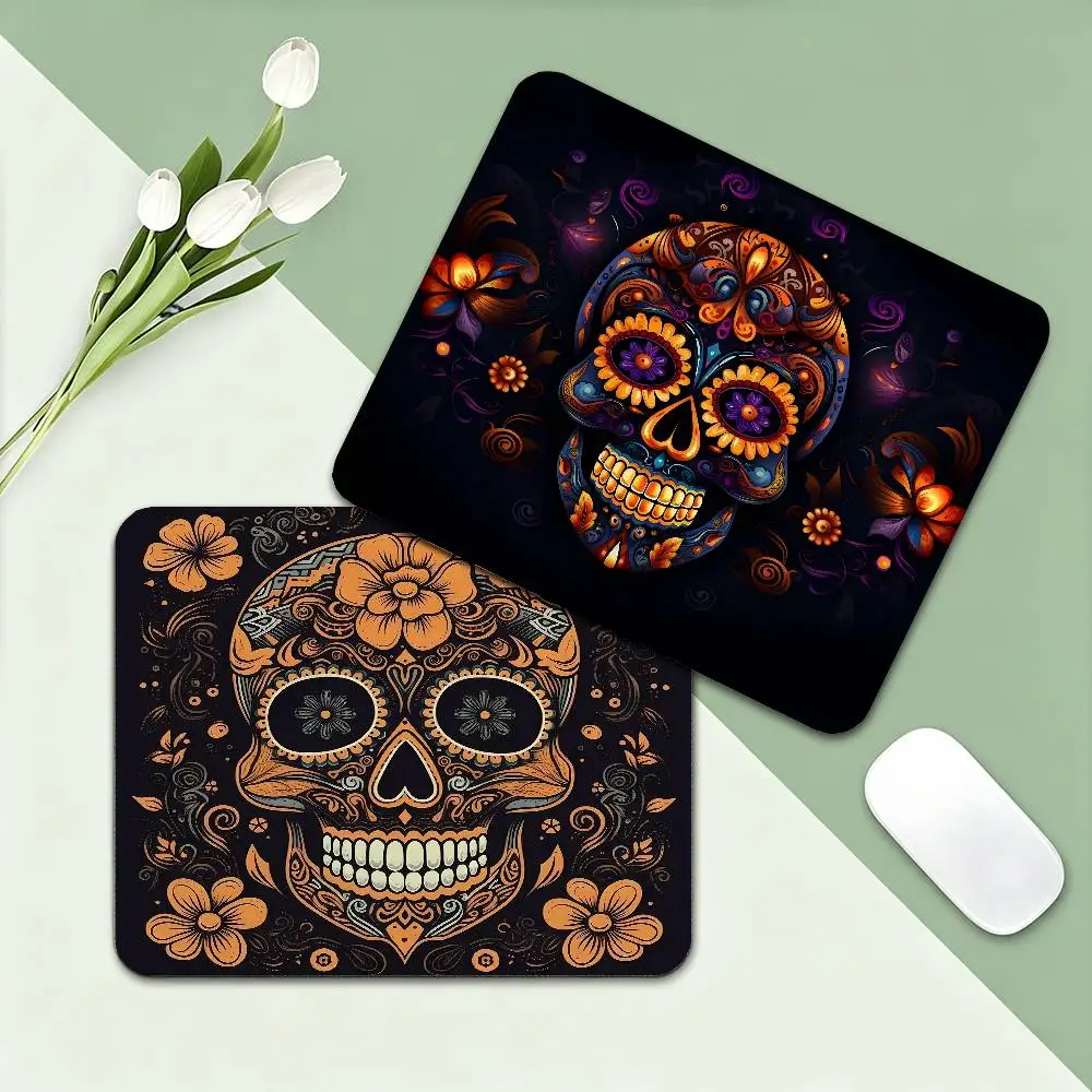 Spooky Halloween Colorful Sugar Skull Non-slip Lockedge Speed Version Game Computer Keyboard Office Table Mat for Gamer Mousemat