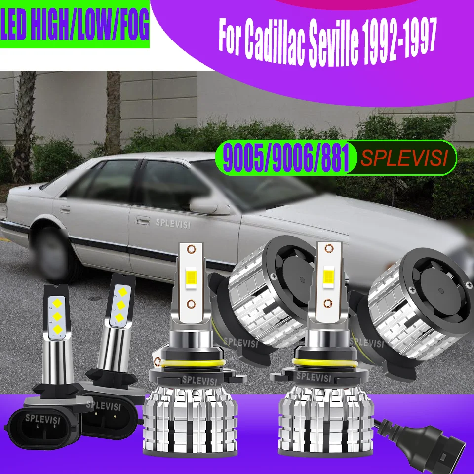 

Rainy Season Must-Have - LED Headlight High Lo Beam & Fog Light Bulbs Combo For Cadillac Seville 1992 1993 1994 1995 1996 1997