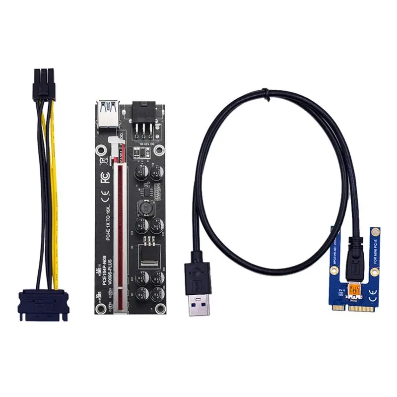 Exquisite-MINI PCI-E Extender Expansion Card With SATA 6Pin Power Connector For 16X Interface Extension