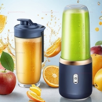 Double Cup Multifunction Juicer USB Rechargeable Fruit Blender 6 Blade Electric Portable Juicer Fruit Smoothie Milkshake Mixer