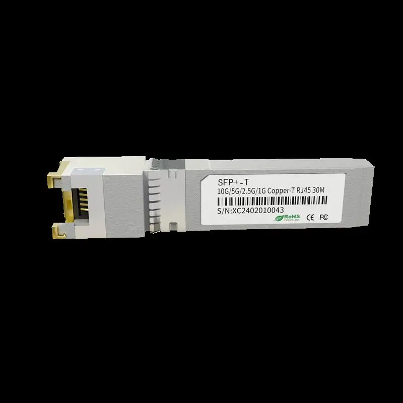 Top 10G RJ45 Copper SFP+ Transceiver Module 30M/80M RJ45 Port 10GBase-T Compatible with Cisco/Mikrotik Ethernet Optical Fiber