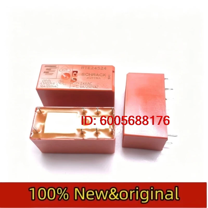 10PCS Brand new original RTE24524 24VAC TE/Tyco 8A two open two close RT424524 relay