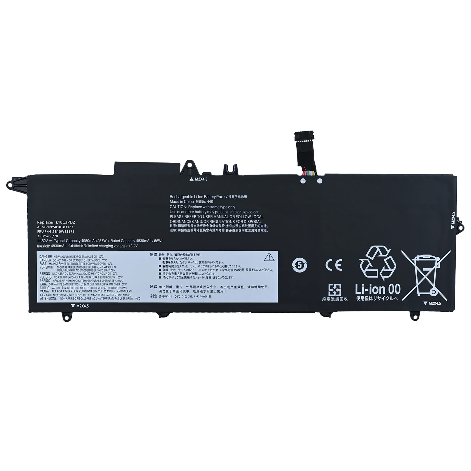 Original L18M3PD1 L18C3PD2 Laptop Battery For Lenovo ThinkPad T14S T490S T495S Series L18C3PD1 L18L3PD1 L18M3PD2 02DL013 02DL014