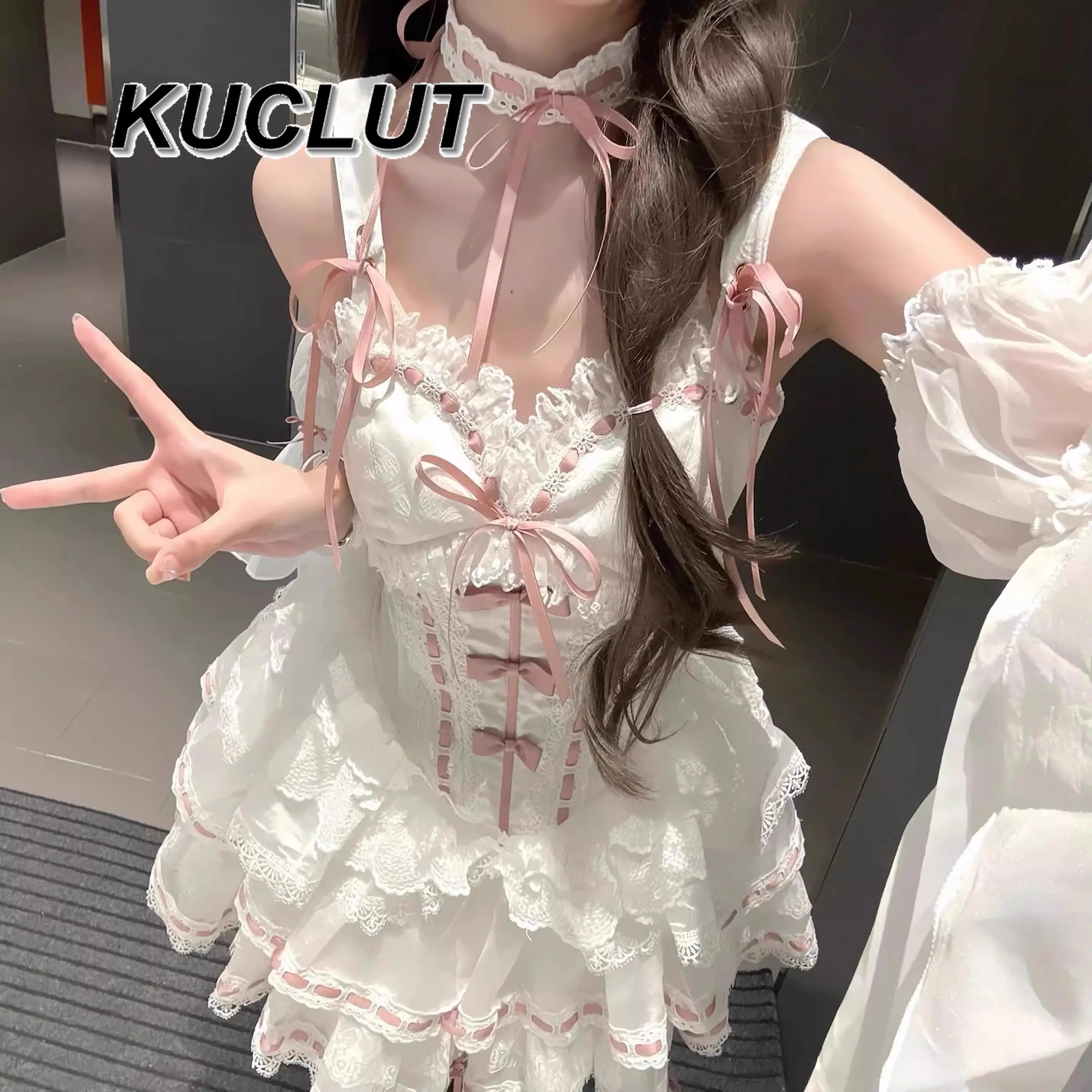 

Spring and Autumn Cute Sweet Birthday Dress for Women 2025 New Ball Bown Elegant Lolita Style Birthday Short Dress Femme
