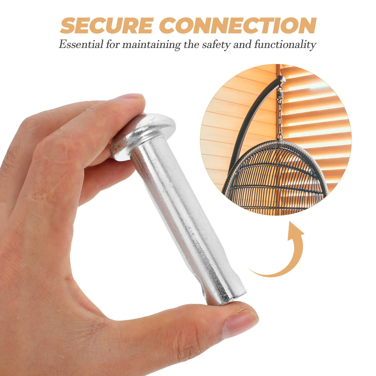 2Pcs Strong Steel Hammock Top Replacement Pin for Hanging Basket Chair Porch Swing Patio Egg Chair Hardware Set