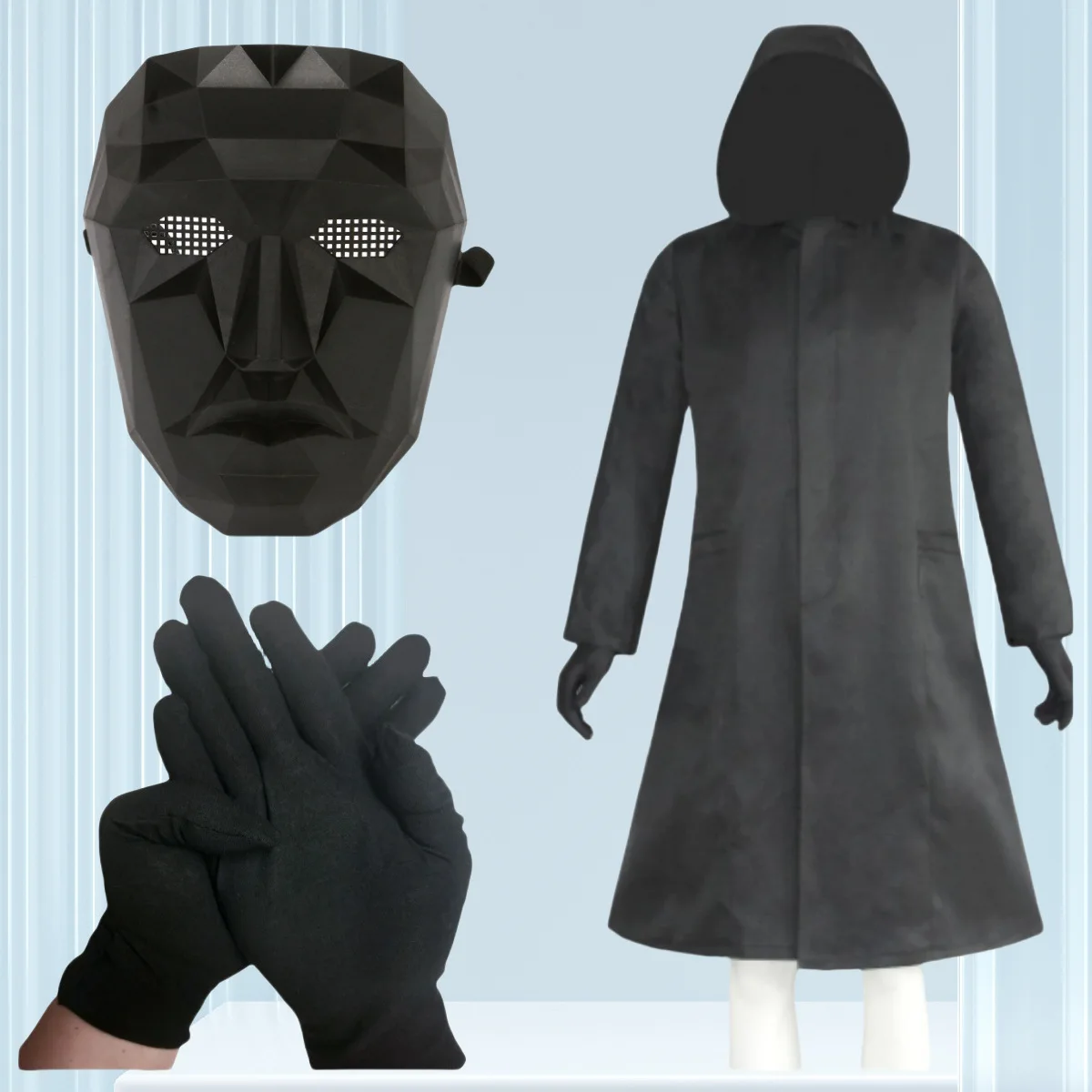 

New Red Game Jumpsuit Cosplay Party Tracksuit Outfits Props Role Play Classic Costume From Korean TV Belt Full Mask Set