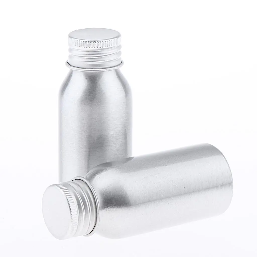 Cosmetic Bottle with Pump Dispenser Wide Mouth Aluminum Empty Container for Home Kitchen Serum Lotion Use