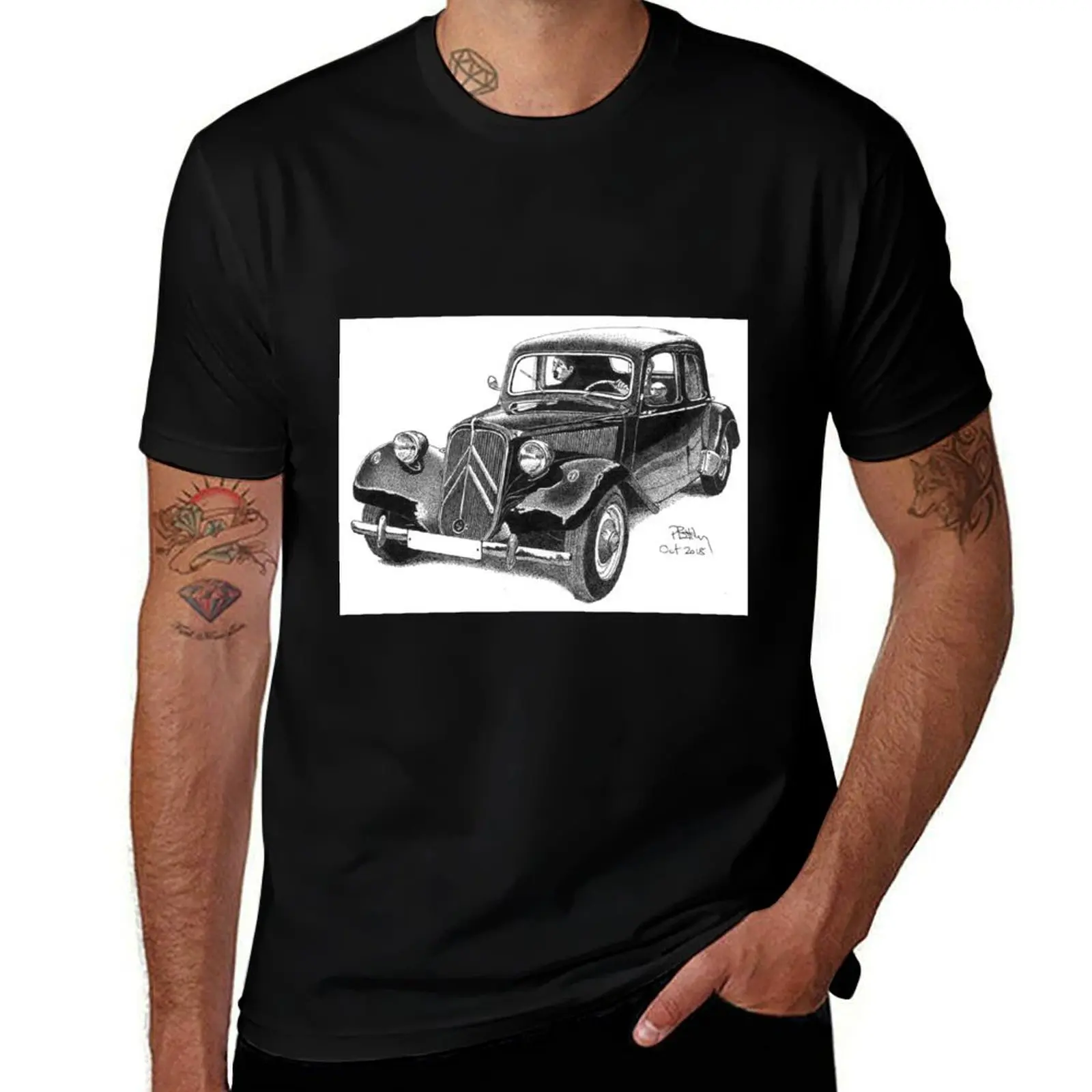 Citroen Traction Avant T-Shirt plus size tops anime vintage t shirt men