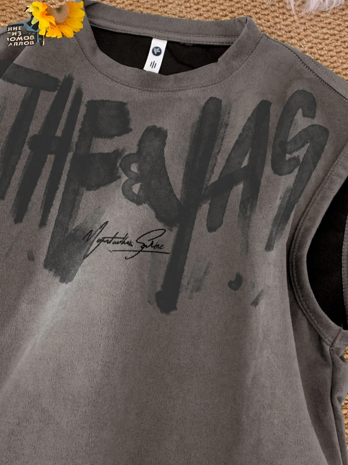 American Street fiti Gilet in pelle scamosciata da uomo Tendenza estiva Marca Fitn Sport oulder T-shirt Svel ampia di grandi dimensioni