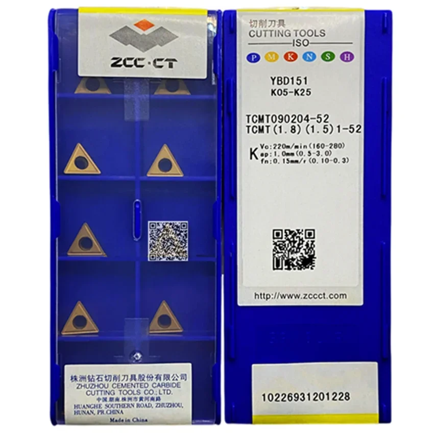 

TCMT090204-52 YBC151/TCMT090204-52 YBC251/TCMT090204-52 YBD151 TCMT1.81.51 TCMT090204 ZCC.CT Твердосплавные пластины с ЧПУ 10 шт./кор.