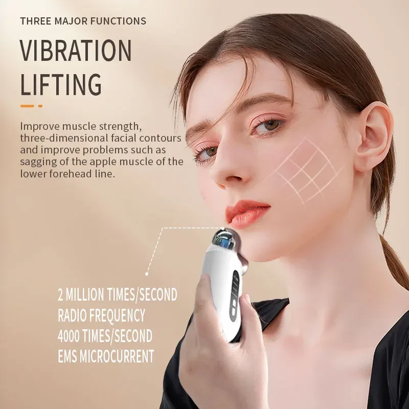 Gezichtsmassager Ems Roller Microcurrent Face Lifting Machine V-Face Roller Massageapparaat Huidverjonging Anti-Rimpel Schoonheidsapparaat