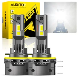 2X AUXITO Canbus H15 LED With DRL and High Beam Headlight 12V Car Lamps 6500K Super White Mini Turbo H15 Daylight Bulb 30000LM