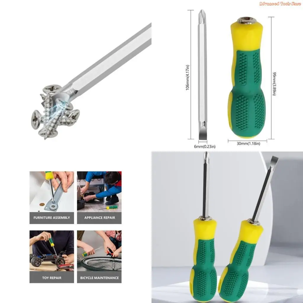 Functional Screwdriver Featuring Nonslip Grip and & Crosshead for Easy Furniture Assembly and More W91B