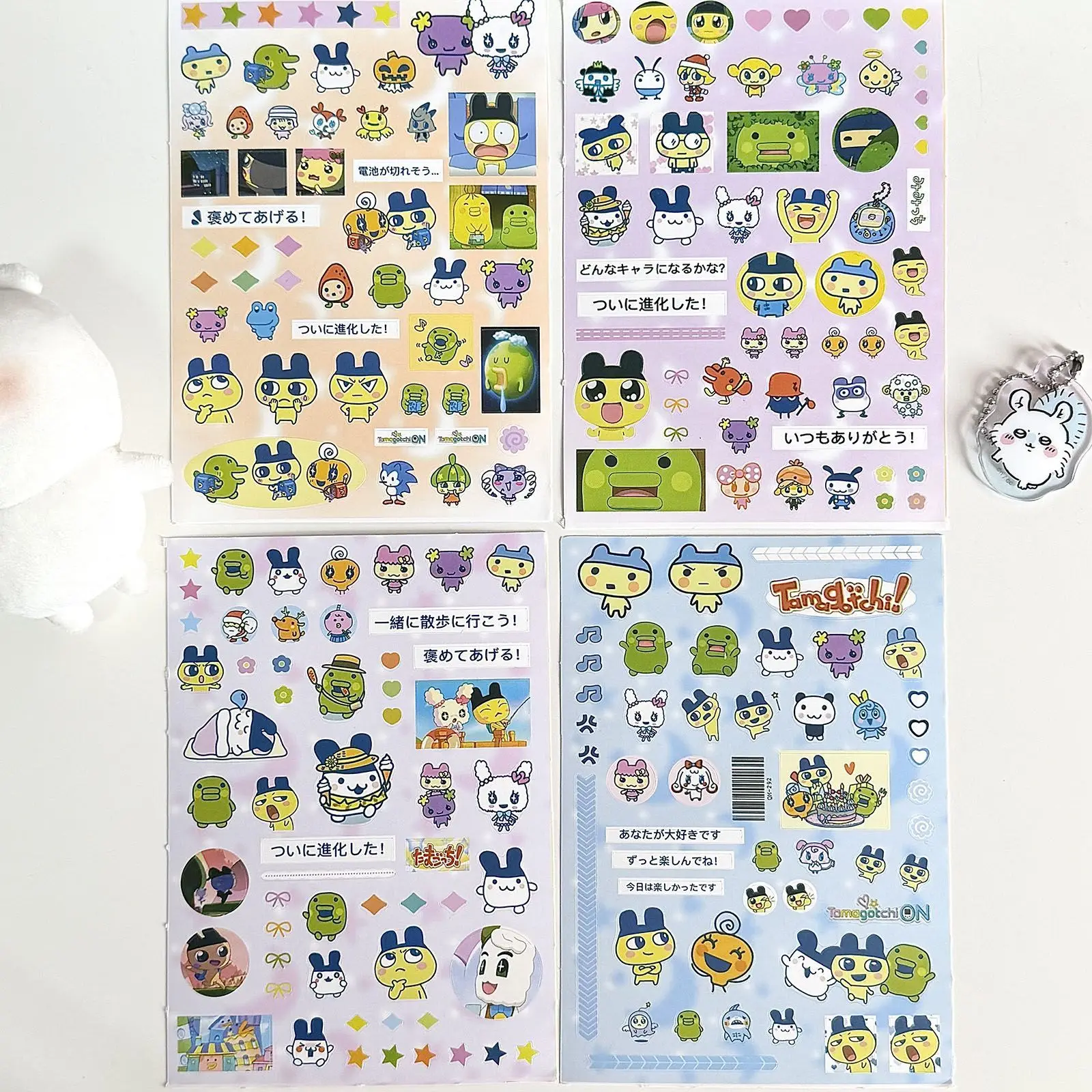 Cute Tamagotchi Character Sticker Sheets Kawaii Stickers Waterproof Aesthetic Decals DIY Craft Decoration Collectible Gift
