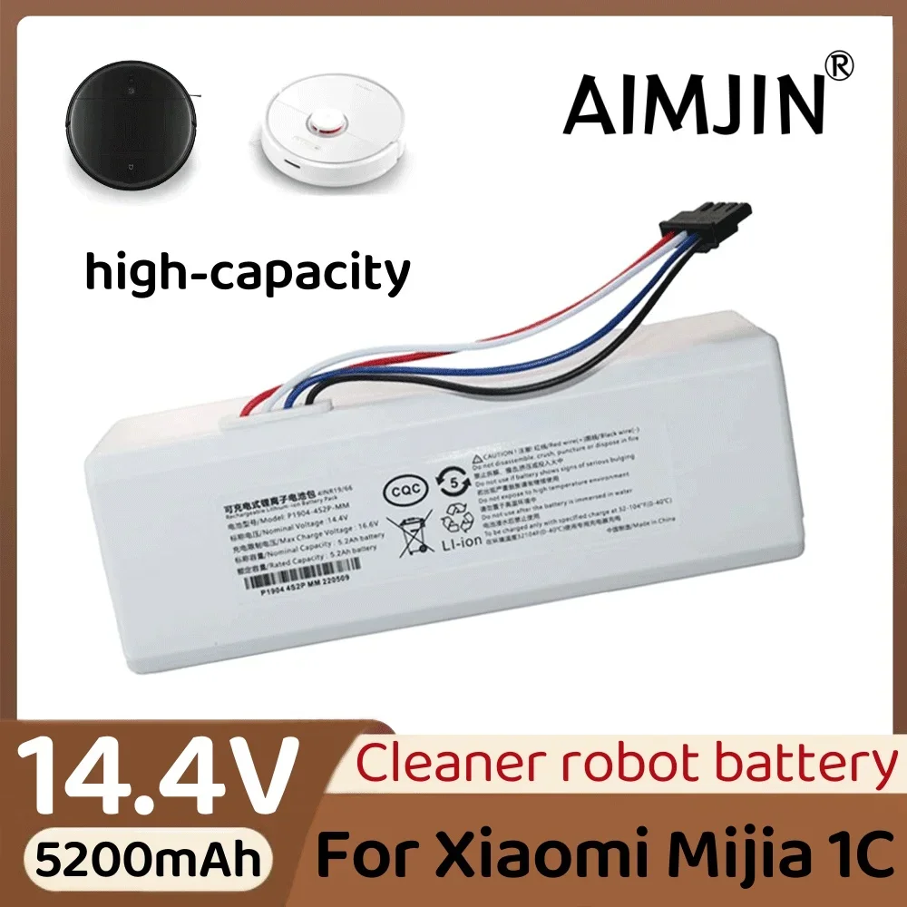 

14.4v 5200mAh P1904-4S1P-MM Battery For Xiaomi Mijia 1C STYTJ01ZHM Robot Vacuum Mop Cleaner Accessories Parts original