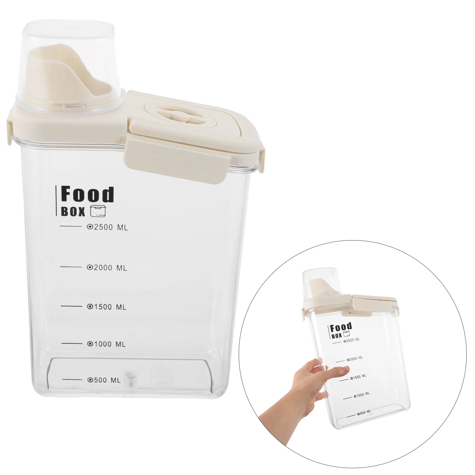 

Transparent Grain Storage Container 2.8l Airtight Rice Storage Container Kitchen Storage Canister Versatile Cereal Dispenser