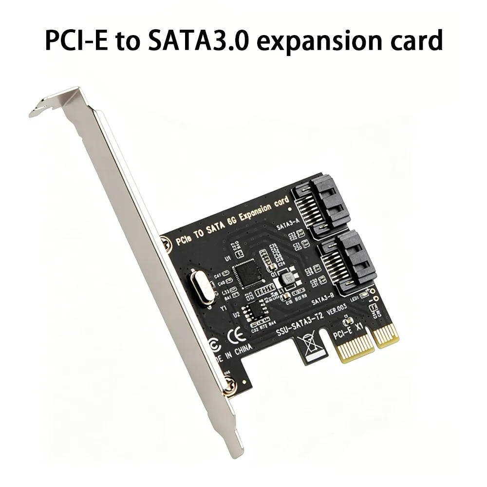 PCI-E X1 SATA 3.0 Expansion Card 2 Port SATA III 6Gbps Adapter Board ASMedia 1061 Chip PCI Express to SATA Converter For PC