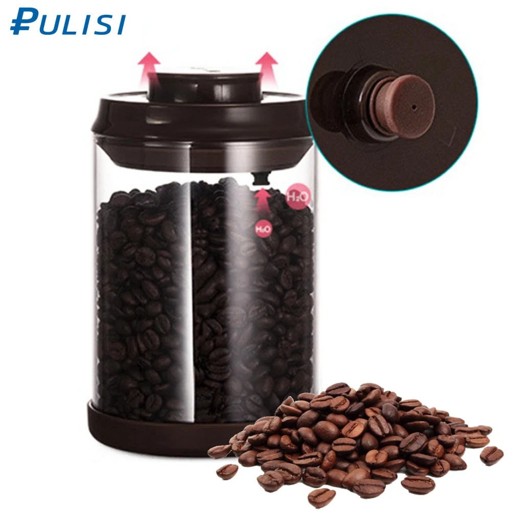 Coffee Bean Storage with Airtight Lid Glass Jar Keep Fresh and Dry for Candy Cookie Rice Sugar Kitchen Container Beans Grounds