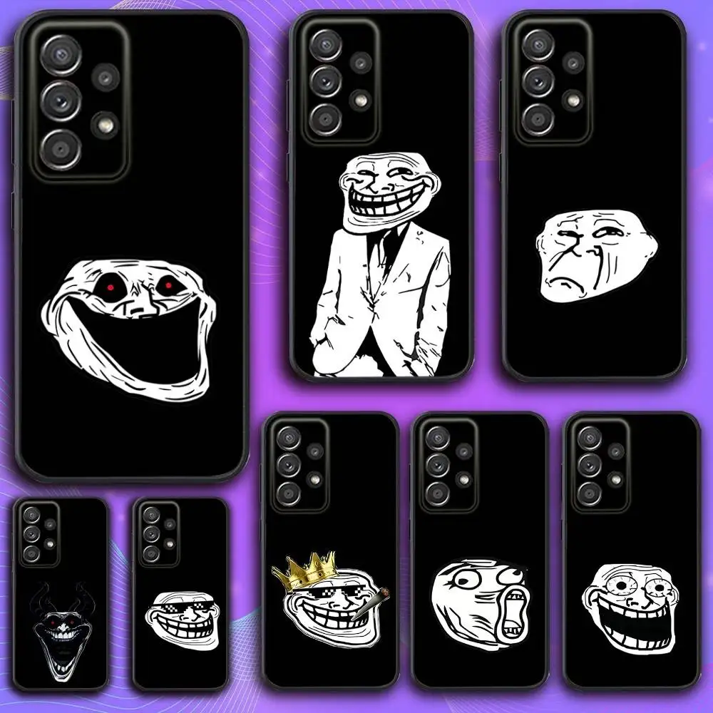

T-Trollfaces Comics Memes Phone Case For Samsung S 25,24,23,22,30,21,10,9,Ultra,Plus,Lite,FE,4,5 G Soft Black Case