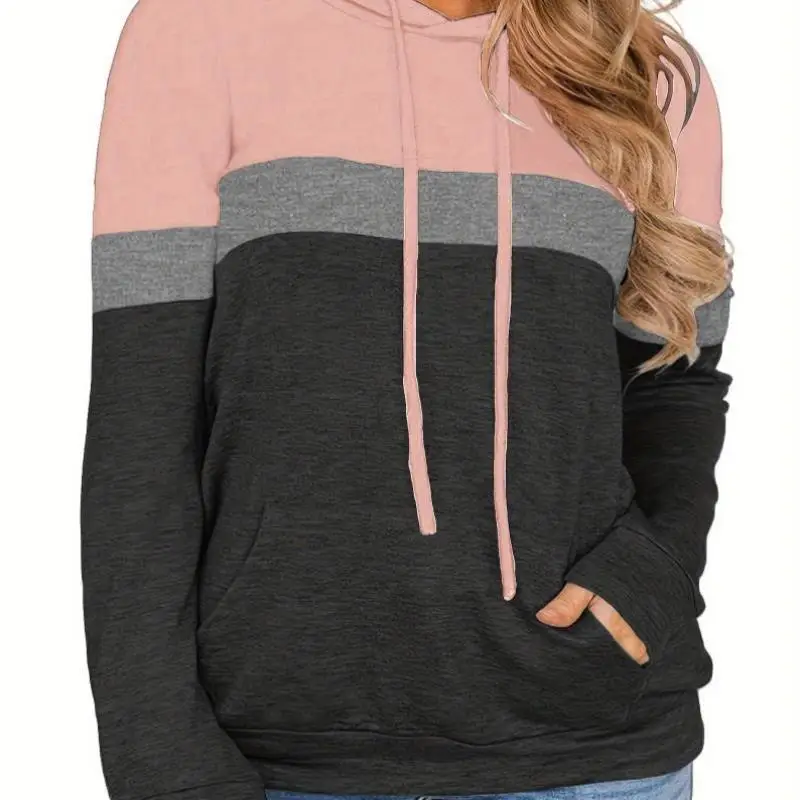 

Новинка 2025, женская цветная толстовка с капюшоном большого размера, повседневный длинный топ све, трансграничный дизайн Faion Princ Sve, толстовка