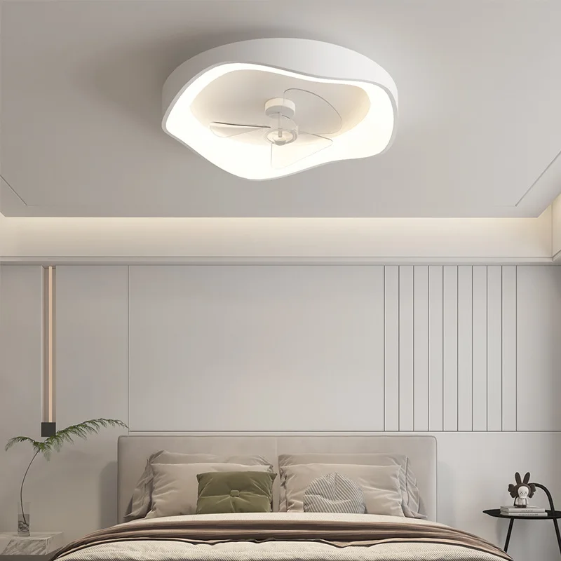 Modern Ceiling Fan with Lights Remote Control Flush Mount LED Dimmable Ceiling Fan with Light for Bedroom Living Room