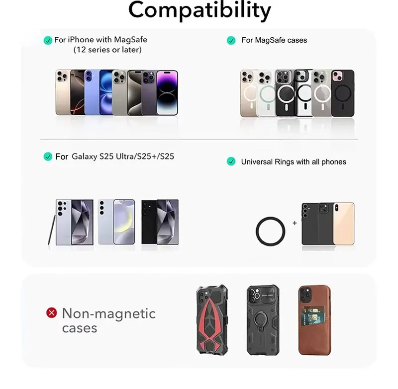 Popped Phone Socket Phone Grip for MagSafe Magnetic Cellphone Holder for iphone 17 Air 16 15 14-Carbonite Weave - view 3