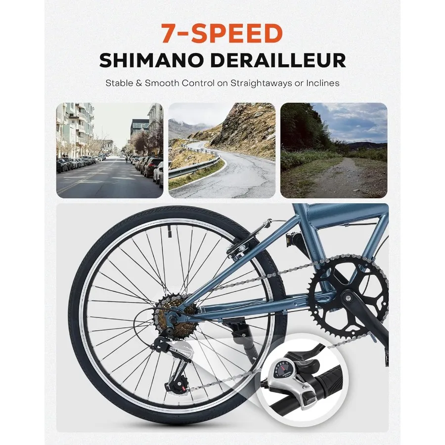 دراجة قابلة للطي قابلة للطي للبالغين 20 بوصة مع 7 سرعات Derailleur دراجة خفيفة الوزن قابلة للطي للتنقل في المدينة #6